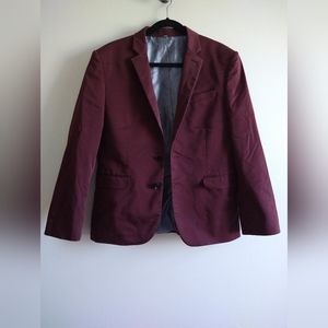 Slim Solid Burgundy Modern Tech Suit Jacket 40S